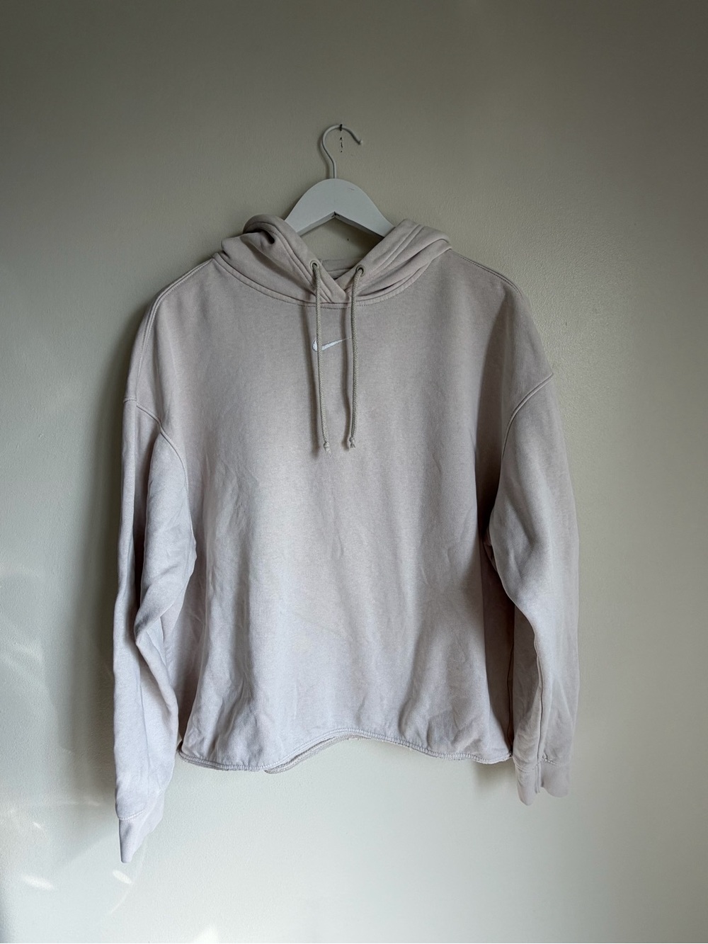 Nike Cropped Sweatshirt Hoodie Women’s Size Large Cream